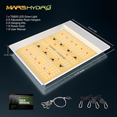 MARS HYDRO TS600 100W LED Grow Light for Beginners, New Diodes Layout Full Spectrum Growing Lamps for Indoor Plants Hydroponic Seed Starting Vegetables Bloom in 2x2 Grow Tent - Image 7