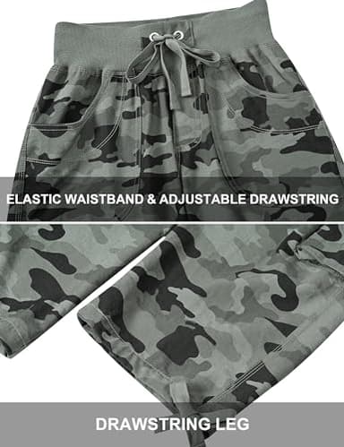 MoFiz Hiking Cargo Shorts for Women Outdoor Quick Dry Athletic Shorts for Boating Camping with Pockets Camo Green XL - Image 6