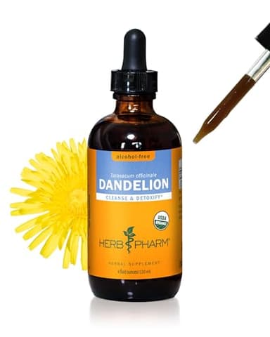 Herb Pharm Certified Organic Dandelion Liquid Extract for Cleansing and Detoxification, Alcohol-Free Glycerite, 4 Ounce - Image 1