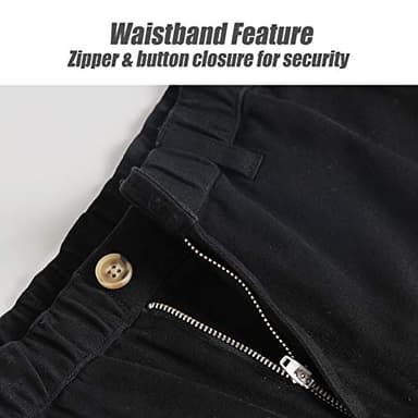 maamgic Men's Classic-fit 5.5" Cotton Casual Shorts Elastic Waistband with Multi-Pocket Daily Wear Walking Summer Outfit Black 38 - Image 5