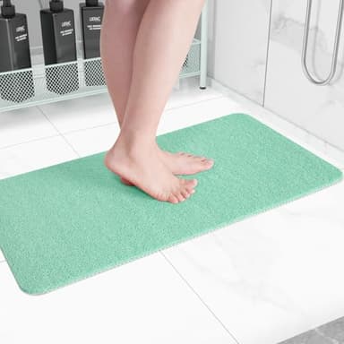 Hargiis Non-Slip Bathtub Mat, Anti Slip Shower Mat, Fast Drying Bathtub Mats, Foot Scrubber Mat, Anti Slip Mat for Tub, Floor, Bathroom, Kitchen, Home, Hotel (Light Green 40"×16") - Image 1