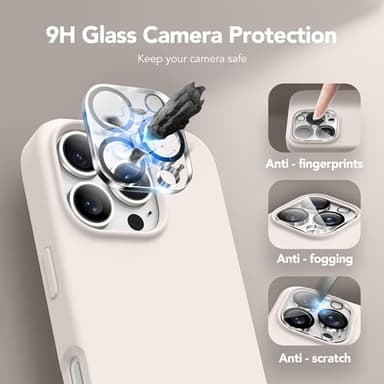 GONEZ Magnetic for iPhone 16 Pro Case, Compatible with MagSafe, [Screen Protector + Camera Lens Protector], Silicone Shockproof Anti-Scratch Protective Phone Case 6.3 inch, Stone - Image 6