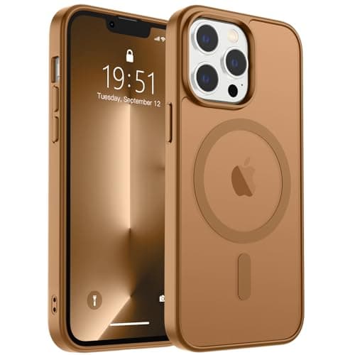zapica Magnetic for iPhone 13 Pro Case, [Compatible with MagSafe] [Military Grade Drop Protection] Translucent Matte Shockproof Anti-Scratch Phone Case, Brown - Image 1