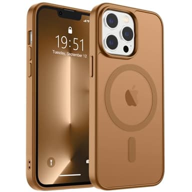 zapica Magnetic for iPhone 13 Pro Case, [Compatible with MagSafe] [Military Grade Drop Protection] Translucent Matte Shockproof Anti-Scratch Phone Case, Brown - Image 1