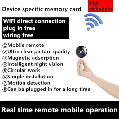 Hidden Camera with Audio/Video. Mini Small Camera. Spy Hidden Cameras for Home Indoor Use. Spy Cam with Night Vision and Motion Detection | Only 0.9 inch! Baby Monitor Small Mini Wireless Outdoor S3 - Image 2