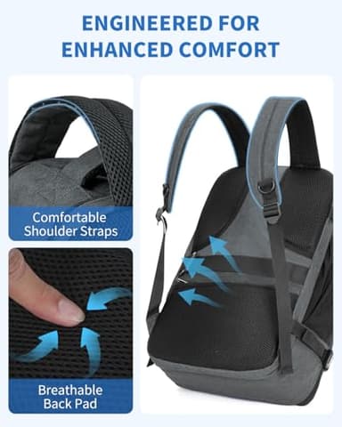 WANDF Travel Backpack For Spirit Airlines Personal Item Bag 18x14x8 with Wet Pocket, 17 Inch Laptop Backpack for Men Women（Grey） - Image 6