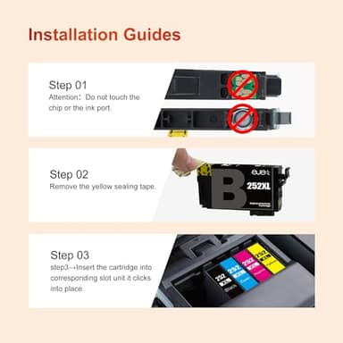 ejet 252XL Ink Cartridges Combo Pack Remanufactured Replacement for Epson 252 Ink Cartridges for Workforce WF-3620 WF-3640 WF-7110 WF-7610 WF-7620 WF-7710 WF-7720 (2 Cyan, 2 Magenta, 2 Yellow) 6 Pack - Image 4