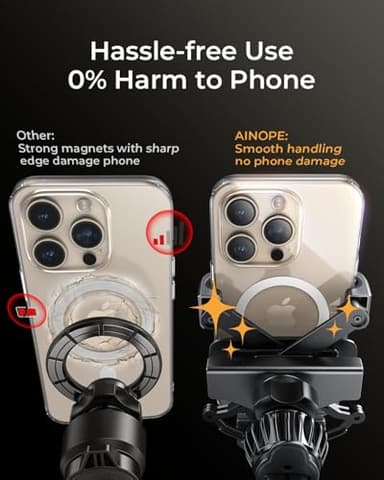 AINOPE for iPhone 17 Pro Max Car Mount Phone Holders for Your Car [Slide Design] Air Vent Phone Mount [Top Clamp] Cell Phone Holder Car Interior Accessories for iPhone Air 17 Pro Max 16 Samsung S25 - Image 8