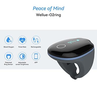 Wellue O2ring Pulse Oximeter - Rechargeable Bluetooth Oxygen Saturation Monitor with Reminder| Wearable O2 Meter Continuous Tracking of Oxygen Level and Pulse Rate with Free APP & PC Software - Image 2