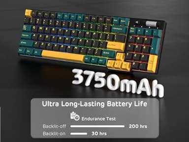 RK ROYAL KLUDGE RK96 RGB Limited Ed, 90% 96 Keys Wireless 3-Mode BT5.0/2.4G/USB-C Hot Swappable Mechanical Keyboard w/Wrist Rest, Volume Control, Software, Massive Battery, RK Viridian Switch - Image 7