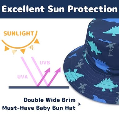 Baby Sun Hat for 0-6 Months - Infant Bucket Hat for Beach, Boy - Image 5