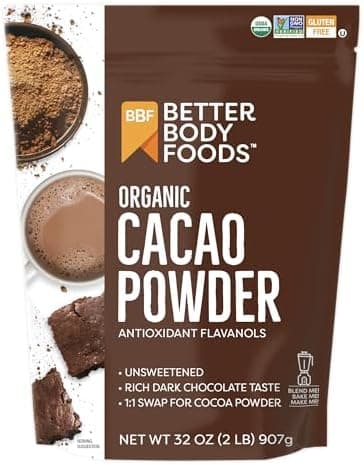 BetterBody Foods Organic Cacao Powder, Unsweetened, Rich Chocolate Flavor, Non-GMO, Gluten-Free, 32 Ounce, 2 lb bag - Image 3