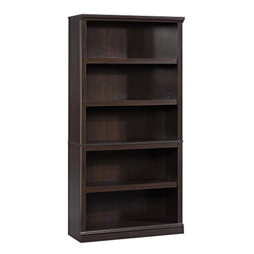 Sauder Miscellaneous Storage 5 Bookcase/Book Shelf, L: 35.28" x W: 13.23" x H: 69.76", Jamocha Wood - Image 1