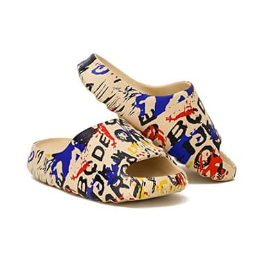 Unisex Pillow Slippers Slides for Women and Men, EVA Comfort Super Soft Quick Drying Rubber Shower Cloud Slides, Lightweight Spa Massage Summer Sandals for Adult Couples Indoor and Outdoor - Image 1