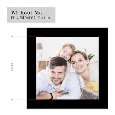 Picture Frames 5x5 2 Pack Made of Solid Wood Black for Wall Mounting and Tabletop Display - Image 3