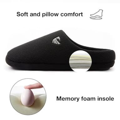 ULTRAIDEAS Men's Comfy Memory Foam Slippers Indoor, House Slippers for Men Non-Slip(Black 13-14) - Image 6