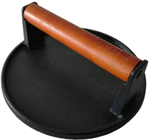 Firsgrill Burger Press 7.08" Round,Heavy-Duty Cast Iron Smash Burger Press Meat Steak With Wood Handle for Blackstone Camp chef Pitboss Weber Griddle Grills(Round) - Image 1