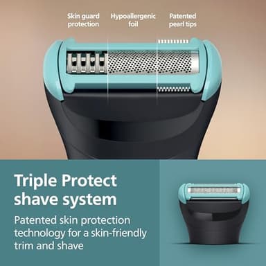 Philips Norelco Body Groomer 5000 Series, Intimate Hair Trimmer & Shaver for Men with Dual 100% Showerproof Full Body Shave & Trim Heads and Two Bi-Directional Body Hair Combs, BG5495/50 - Image 4