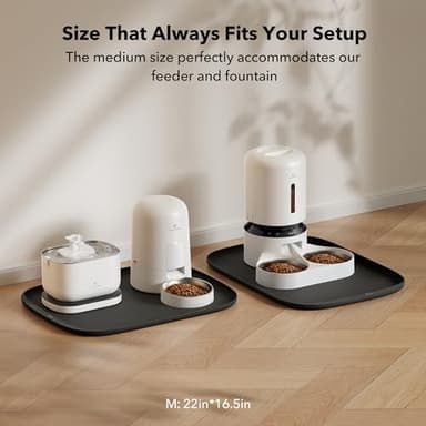 PETLIBRO Dog Food Mat, Silicone Non-Slip Waterproof Cat Food Mat for Feeder & Fountain & Bowl, Dog Bowl Mats with Raised Edge Spill Protection Floor, Extra Large Cove Feeding Mat for Pet 22''x16.5'' - Image 4