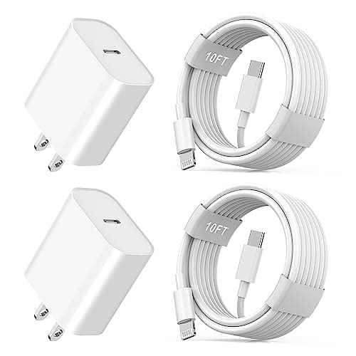 iPhone11 12 13 14 Fast Charger,2Pack 20W iPhone Charger Fast Charging Block Adapter with 10FT USB-C to Lightning Data Sync Charging Cord for iPhone 14 13 12 11 Pro Max Xs Xr X 8 - Image 1