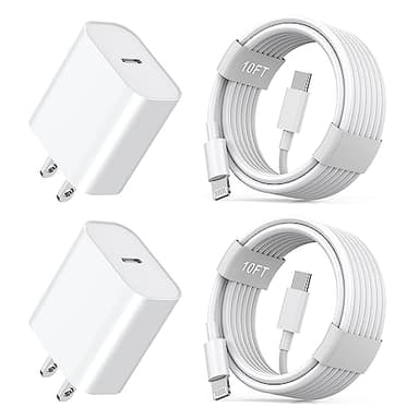 iPhone11 12 13 14 Fast Charger,2Pack 20W iPhone Charger Fast Charging Block Adapter with 10FT USB-C to Lightning Data Sync Charging Cord for iPhone 14 13 12 11 Pro Max Xs Xr X 8 - Image 1