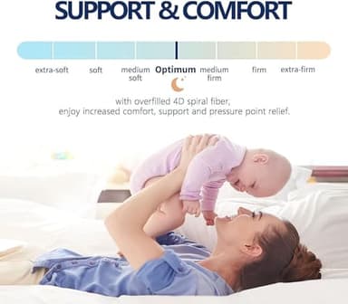 Mattress Topper King for Back Pain, Extra Thick Mattress Pad Cover, Plush Pillow Top, Deep Elastic Pocket, Black - Image 3