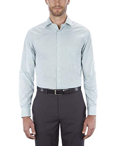 Van Heusen Men's Dress Shirt Regular Fit Flex Collar Check, Vert, 18" Neck 32"-33" Sleeve - Image 2