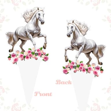Horse Cupcake Toppers - 48 Pcs Racing Horse Cupcake Decorations for Birthday Parties & Baby Showers - Image 6