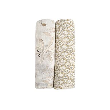 Crane Baby 100% Cotton Muslin Swaddle Blankets, Kendi Safari Animal, Set of 2, 47" x 47", Swaddles for Newborns, Baby Muslin Swaddle Blanket, For Boys & Girls - Image 1