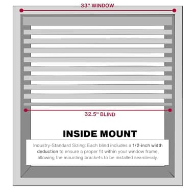 LOTUS & WINDOWARE Cordless Mini Blind, 1" Vinyl Slats, 33" Wide x 60" Long - White, Window Blinds for Home and Office, Interior Door Blinds - Light Filtering - Image 2