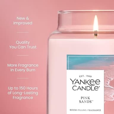 Yankee Candle Large Jar Scented Candle with up to 150 Hour Burn Time, Premium Plant Wax Blend for Consistent Burn, 22 oz Jar Candle with Room Filling Fragrance, Pink Sands - Image 3