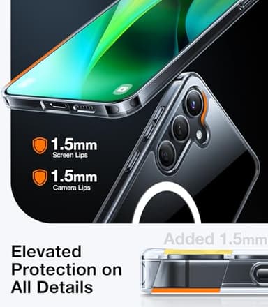 TORRAS Magnetic Guardian Designed for Samsung Galaxy S24 Case 6.2" Compatible with MagSafe, Never Yellowing, Military Grade Drop Tested Hard Back Slim Protective Clear Case for Samsung S24 Case, Clear - Image 7