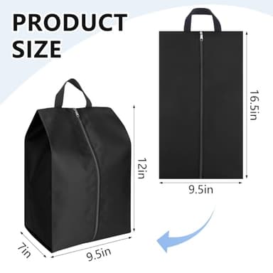 Shoe Bags for Travel, 4 Pack Large Oxford Fabric Portable Travel Shoe Bag with Zip for Storage and Packing Vacation Essentials - Image 2