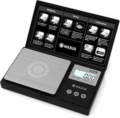 MAXUS Digital Pocket Gram Scale 500g x 0.01g High Precision with Tray, Weighs Small Food, Jewelry, Ounces, Grains, LCD Display, Tare Function - Image 9