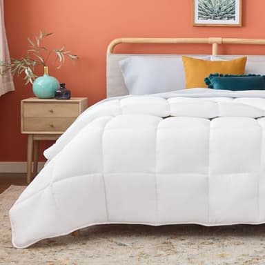 LINENSPA White Down Alternative Comforter and Duvet Insert - All-Season Comforter with Box Stitch and 8 Duvet Loops - Bedding for Kids, Teens, and Adults - Queen - Image 1