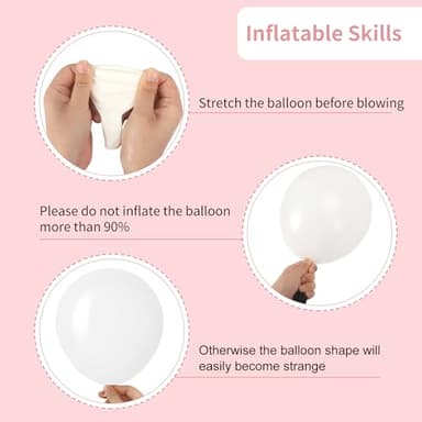 RUBFAC 129pcs White Balloons Different Sizes 18 12 10 5 Inch for Garland Arch,Party Latex Balloons for Birthday Party Wedding Anniversary Baby Shower Party Decoration - Image 3