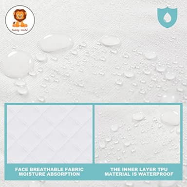 Sunny zzzZZ 6 Pack Baby Waterproof Changing Pad Liners - Quilted Thicker Ultra Soft Changing Table Cover Liners - Durable & Easy to Clean - White - 23" x 11" - Image 3