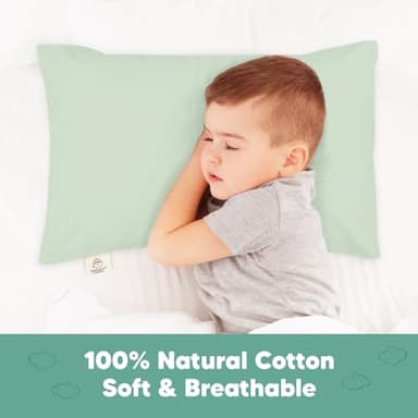 KeaBabies Toddler Pillowcase 13"x18" - Organic Cotton Toddler Pillowcase for Kids, Boys, Girls, Soft & Durable Cotton Cover for Miniature Sleepy Pillows, Cute Colors, Pillow Sold Separately (Sage) - Image 3