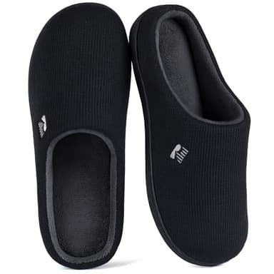 RockDove Women's Original Two-Tone Memory Foam Slipper, Size 7-8 US Women,Black/Grey - Image 1