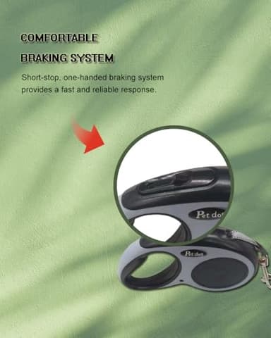 Zkaybb New Retractable Dog Leash (Cord), Ergonomic, Durable and Tangle Free Pet Walking Leash for Dogs Up to 26 lbs, 16 ft(Black) - Image 5