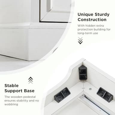 ACCOHOHO Farmhouse 6 Drawer Dresser for Bedroom, 52 Inch Wide Modern Dresser TV Stand with Large Drawers & Bar Handles, Rustic Wood Chest of Drawers for Bedroom, Living Room, Hallway, Off White - Image 6