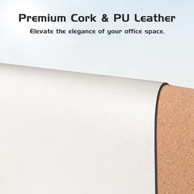Aothia Dual-Sided Desk Pad - Leather Desk Mat, Natural Cork Desk Pad Protector, Large Mouse Pad for Desk, Waterproof Desk Blotter Pad, Desk Writing Pad for Office Work/Home, Off-White (37.8"x17") - Image 3