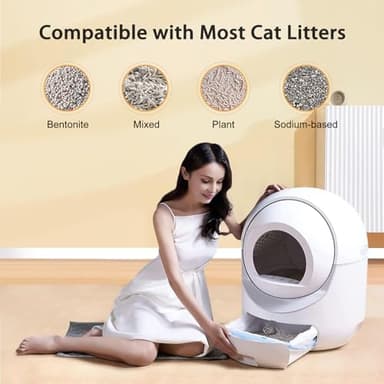 Self Cleaning Cat Litter Box, Automatic Cat Litter Box with APP Control Odor Removal Safety Protection for Multiple Cats, with Garbage Bags - Image 6