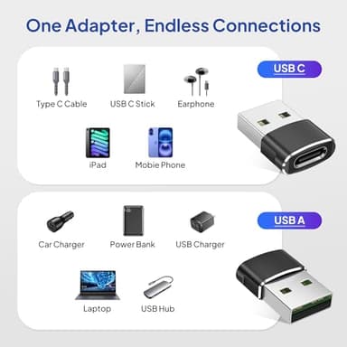 Elebase USB to USB C Adapter for iPhone 17 4Pack,USBC Female to A Male Car Charger Adapter,Type C Converter Apple 16 Pro Max 15 14 13 12 Plus,iWatch Watch 11 10 Se Ultra 3,iPad Air,Samsung Galaxy S25 - Image 3