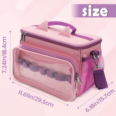 Sun3drucker Carrying Case for Toniebox 2/1,Carrying Travel Bag for Toniebox Starter Set and Tonie Figures, Toniebox 2 Audio Player Bundle Portable Storage Bag (Pink) - Image 3