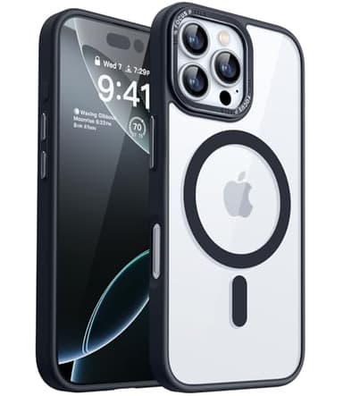 CANSHN Clear Magnetic Compatible with iPhone 16 Pro Max Case [Compatible with Magsafe] [Not Yellowing] Slim Thin Shockproof Protective Bumper Phone Case Cover 6.9 Inch - Black - Image 1