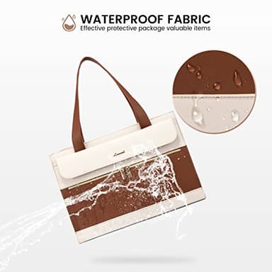 LOVEVOOK Laptop Tote for Women - 15.6 Inch Professional Leather Computer Briefcase with Waterproof Handbag Shoulder Bag Large Capacity Business Teacher Office Crossbody Purse - Image 7