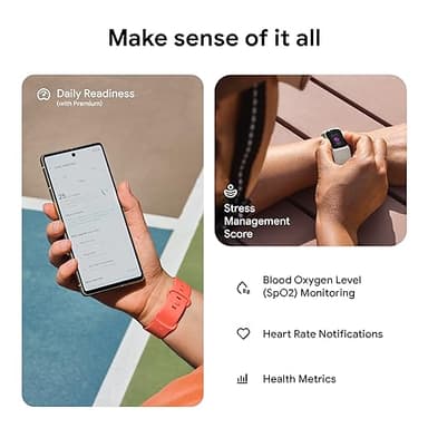 Fitbit Charge 6 Fitness Tracker with Google apps, Heart Rate on Exercise Equipment, 6-Months Premium Membership Included, GPS, Health Tools and More, Porcelain/Silver, One Size (S & L Bands Included) - Image 5