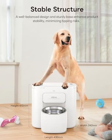 Automatic Dog Feeder for Large Breed, 15L/ 63Cups Vacuum-Sealed Storage & Timed Auto Dog Food Dispenser 2in1, Airtight 100% Freshness, Anti-Blockage, Support up to 22mm Pet Food, Stainless Steel Bowl - Image 9
