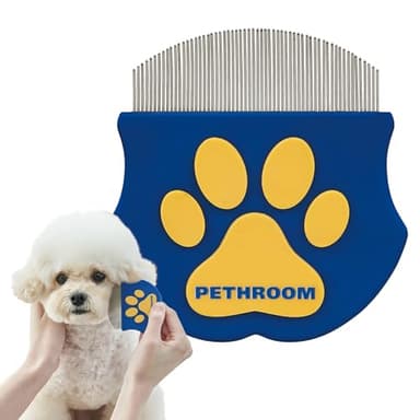 [PETHROOM] Professional Eye Comb for Pets | Stainless Steel Tear Stain Remover for Cats & Dogs | Gentle Round-Head Grooming Tool | Compact & Portable for Eye Gunk Removal - Image 1